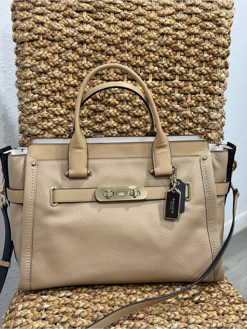 Coach Swagger Carryall Tote in Pebble Leather